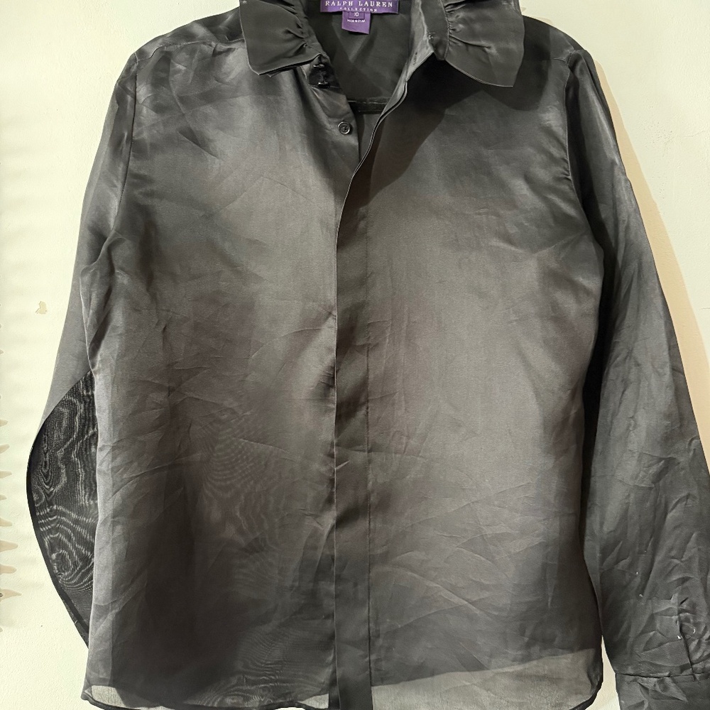 Vintage Silk Black Ralph Lauren Dress Shirt